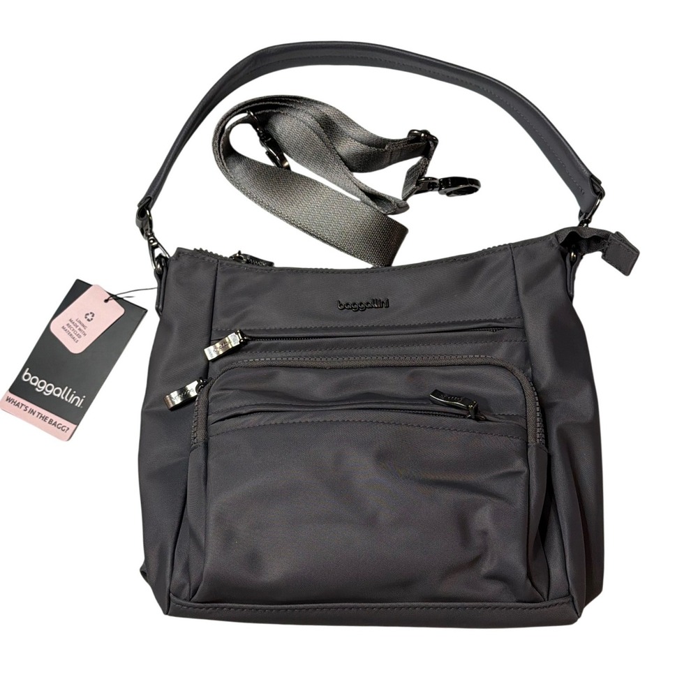 Baggallini Nolita Convertible Crossbody Smoke Grey RFID Travel Bag Comfort
